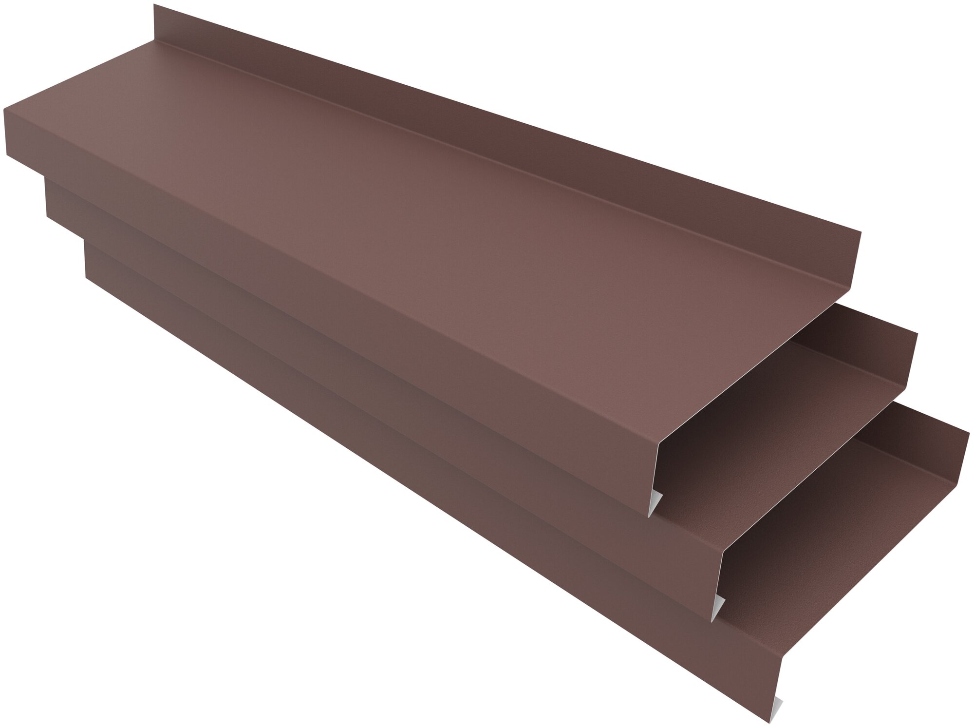 Отлив оконный ширина полки 190мм/ отлив для окна / планка отлива, цвет коричневый(RAL 8017) Длина 1,25м, 3 штуки в комплекте - фотография № 1