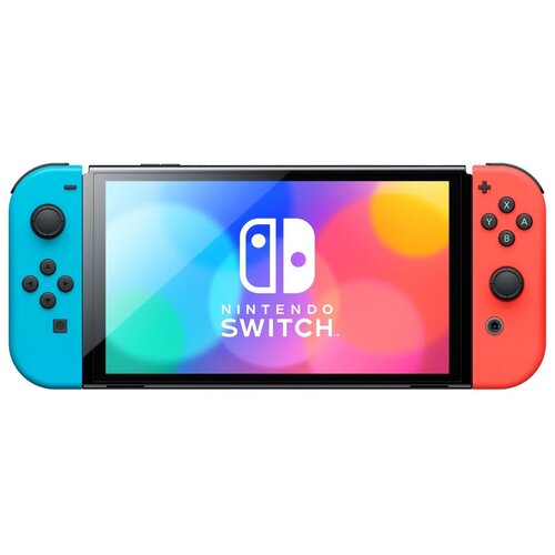 Игровая приставка Nintendo Switch OLED 64 ГБ, Minecraft, неоновый синий/неоновый красный