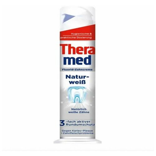 Зубная паста Theramed Natur-weiss, с дозатором, 100 мл, Германия.