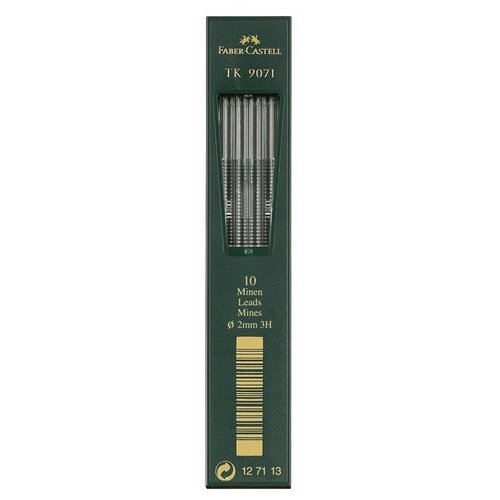 Faber-Castell Грифели для цанговых карандашей TK 9071, 2,0 мм, 3H, 10 шт.