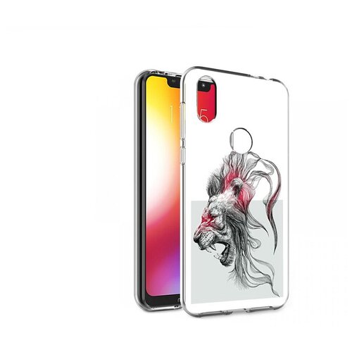 Чехол задняя-панель-накладка-бампер MyPads разъяренный лев для Motorola Moto P30 Play/Motorola One противоударный
