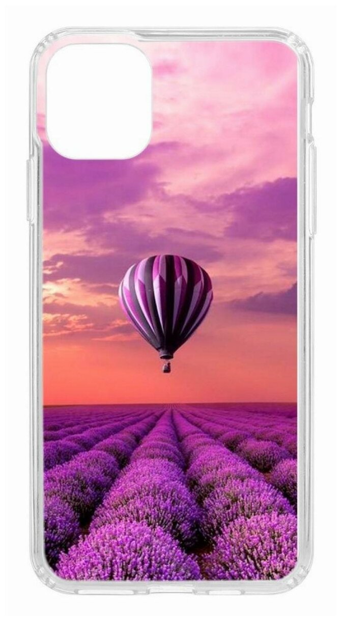 Чехол для iPhone 11 Pro Max Kruche Print Лавандовый рай,противоударная пластиковая накладка с рисунком,защитный силиконовый бампер с защитой камеры