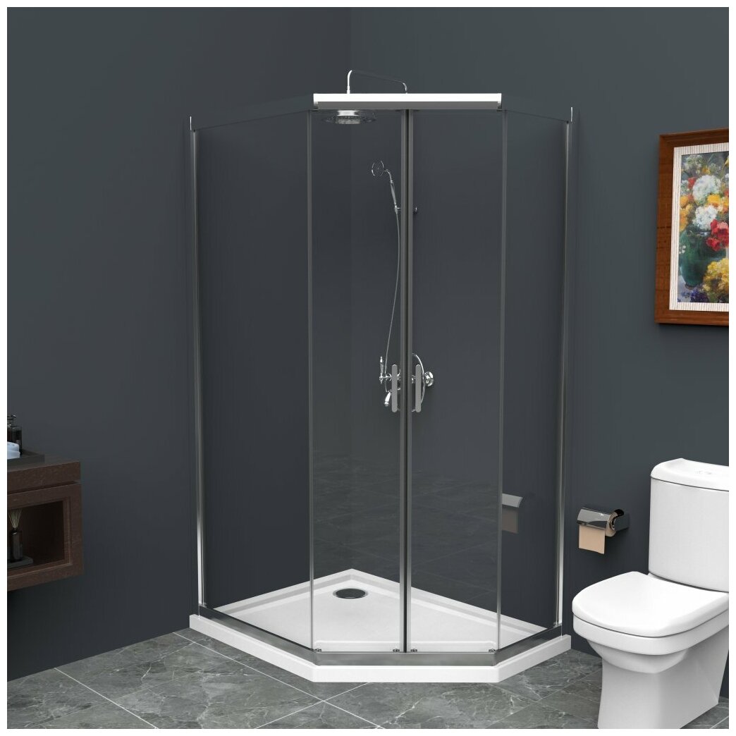 Душевой уголок BelBagno UNO-195-PH-2-100/80-C-Cr