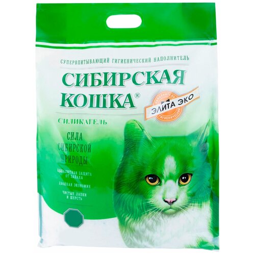 Сибирская кошка элитный ЭКО наполнитель силикагелевый для туалета кошек (16 л х 4 шт)