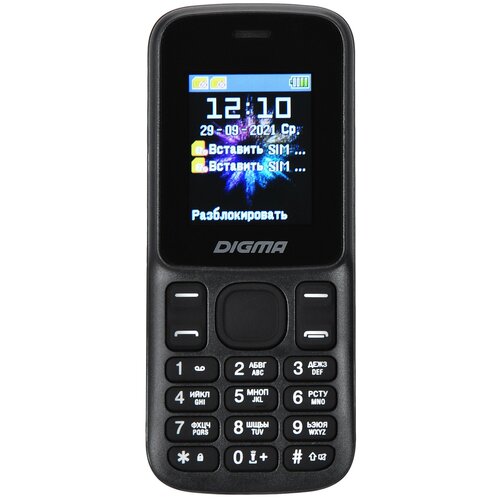 Телефон Digma A172 Linx 32Mb черный 112500₽