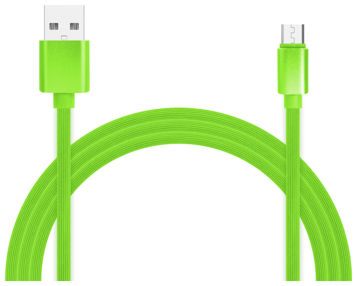 Кабель Jet.A USB2.0/micro USB 1m Green - фото №1