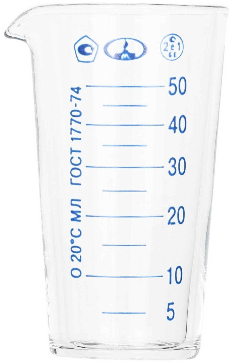 Мензурка MMD ТУ ГОСТ-1770-74, 50мл, 45х45х85мм, стекло, прозрачный
