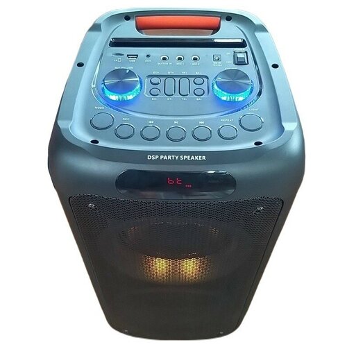 Колонка акустическая портативная комбоусилитель (Караоке) DG-1095 /подсветка/пульт/2 микрофона/bluetooth/ AUX/Usb/FM/Аудио вход/пиковая мощность 6800W