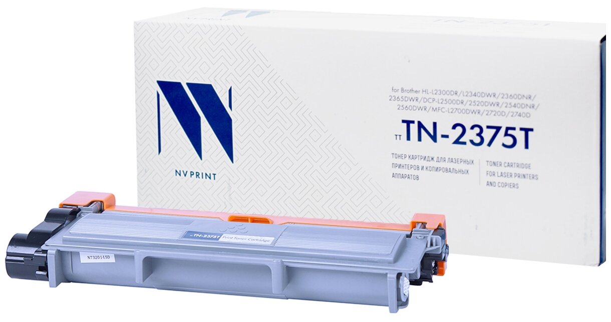 Картридж NV Print NV-TN2375T, черный, 2600 страниц, совместимый для Brother HL-L2300DR//L2340DWR//2360DNR/2365DWR/DCP-L2500DR/2520DWR/2540DNR/2560DWR/MFC-L2700DWR/2720D/2740D