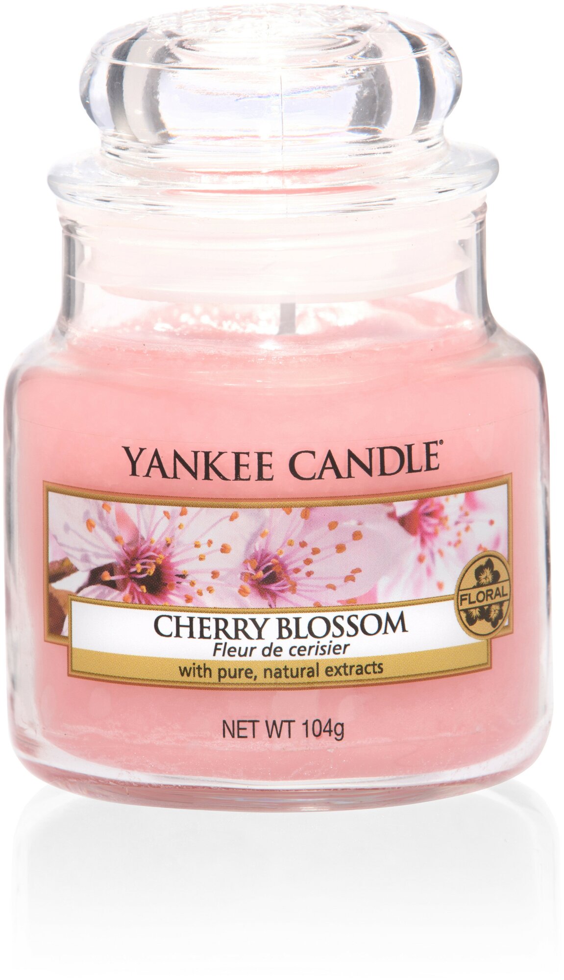 Свеча маленькая в стеклянной банке Цветущая вишня Cherry Blossom 104гр / 25-45 часов