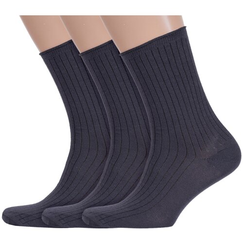 Носки Альтаир, 3 пары, размер 27 (41-43), серый носки медицинские с ослабленной резинкой средней длины набор из 8 пар бежевые 3 серые 3 синие 2
