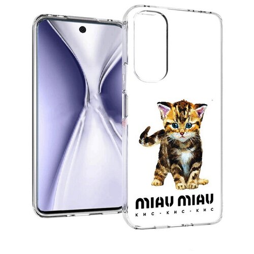 Чехол задняя-панель-накладка-бампер MyPads Бренд miau miau для Huawei Honor X20 SE противоударный