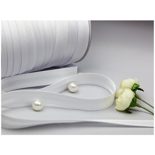 Косая бейка атласная 15 мм*5 м, лента для шитья, лента для рукоделия