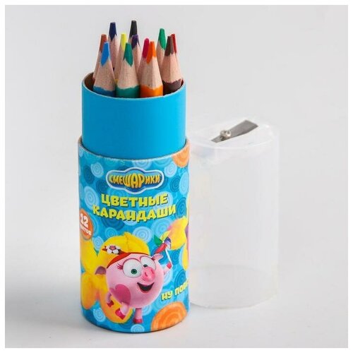 Карандаши цветные с точилкой в тубусе 12 цветов 499₽