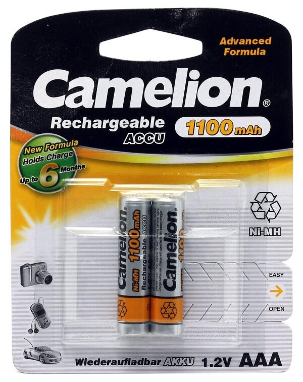 Аккумулятор Camelion 1100 mAh AAA 2шт на блистере