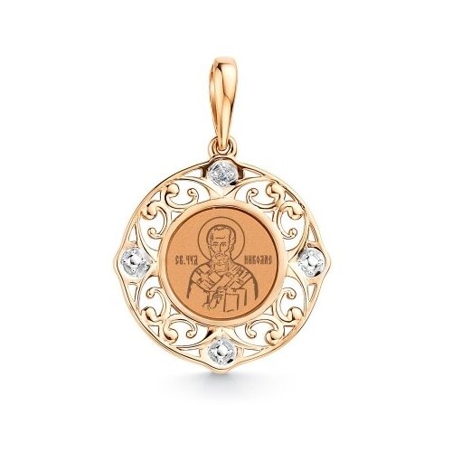 фото Алькор подвеска из красного золота 585 пробы с бриллиантом 34184-100