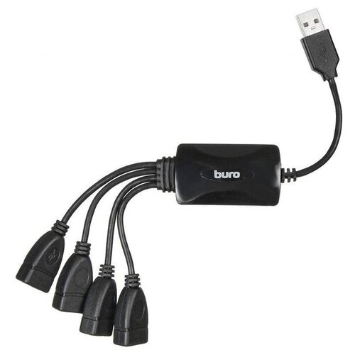 Разветвитель USB 20 Buro BU-HUB4-03-U20-Splitter 4порт черный 36400₽