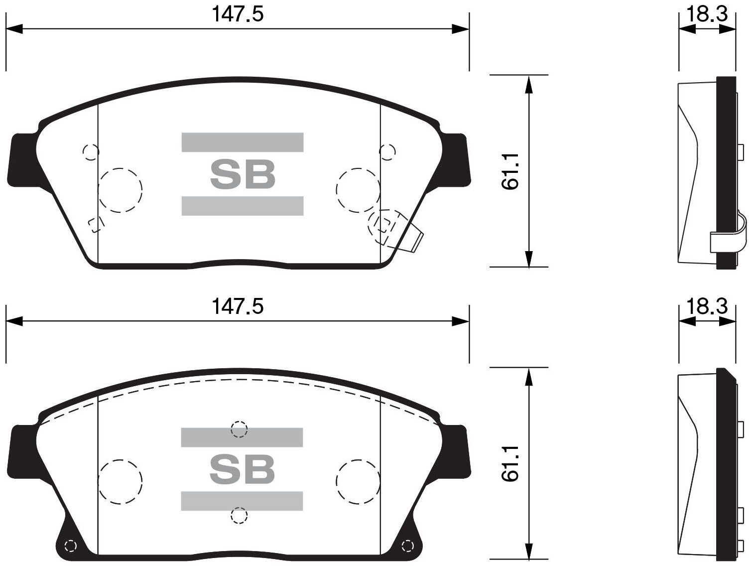 Колодки тормозные передние SP1480 для Chevrolet Cruze 09> / Aveo 2011> / Orlando 2011> / Opel Astra J 2009>