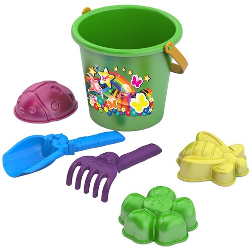 Набор для песка №79 (Формочки 168 (3 шт)+ 019+020+ 110/1 с печатью), 14*13*13 см