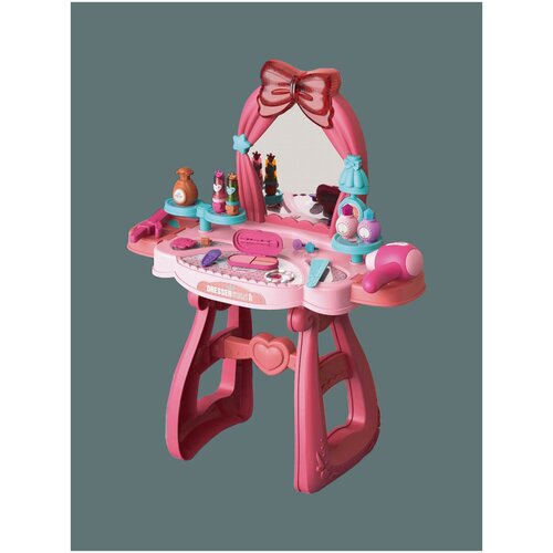 фото Детский туалетный столик со светом и звуком / детское трюмо с зеркалом для девочки 8222 китай