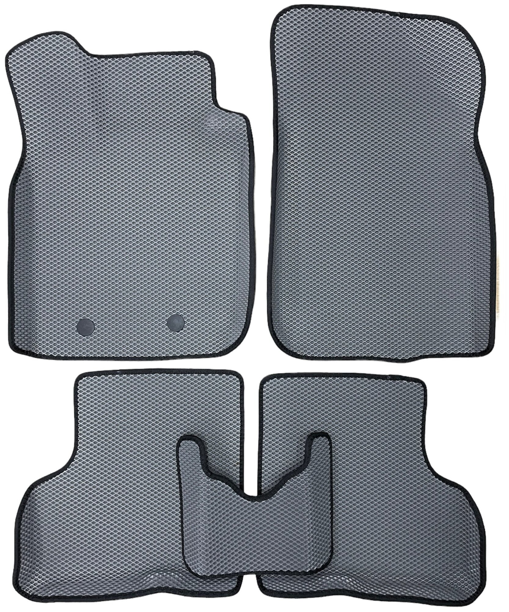 Автомобильные коврики ЕВА / EVA для Renault Duster I 2010-2014 / Рено Дастер 1 / 3D 3Д / с бортами / серый-черный
