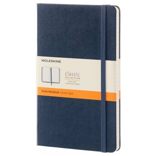 Блокнот Moleskine CLASSIC QP060B20 Large, 130х210 мм, 240 страниц, линейка, твердая обложка, синий сапфир