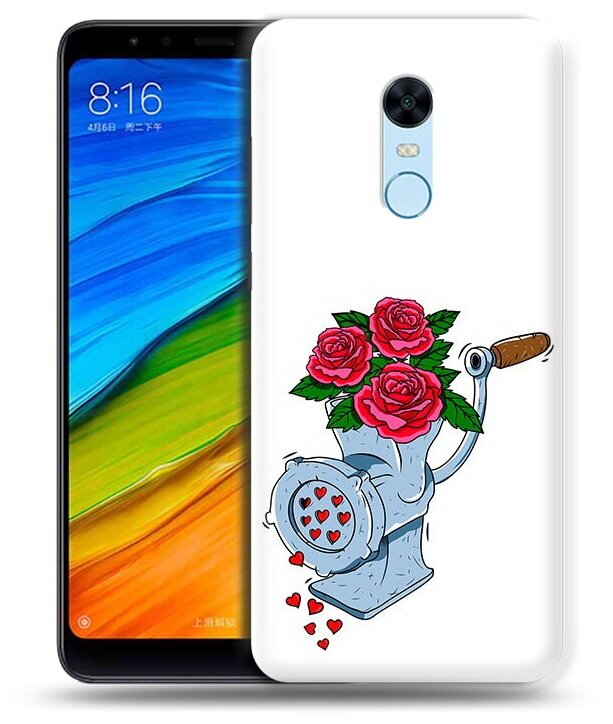 Чехол задняя-панель-накладка-бампер MyPads Цветочные сердца для Xiaomi Redmi 5 Plus противоударный