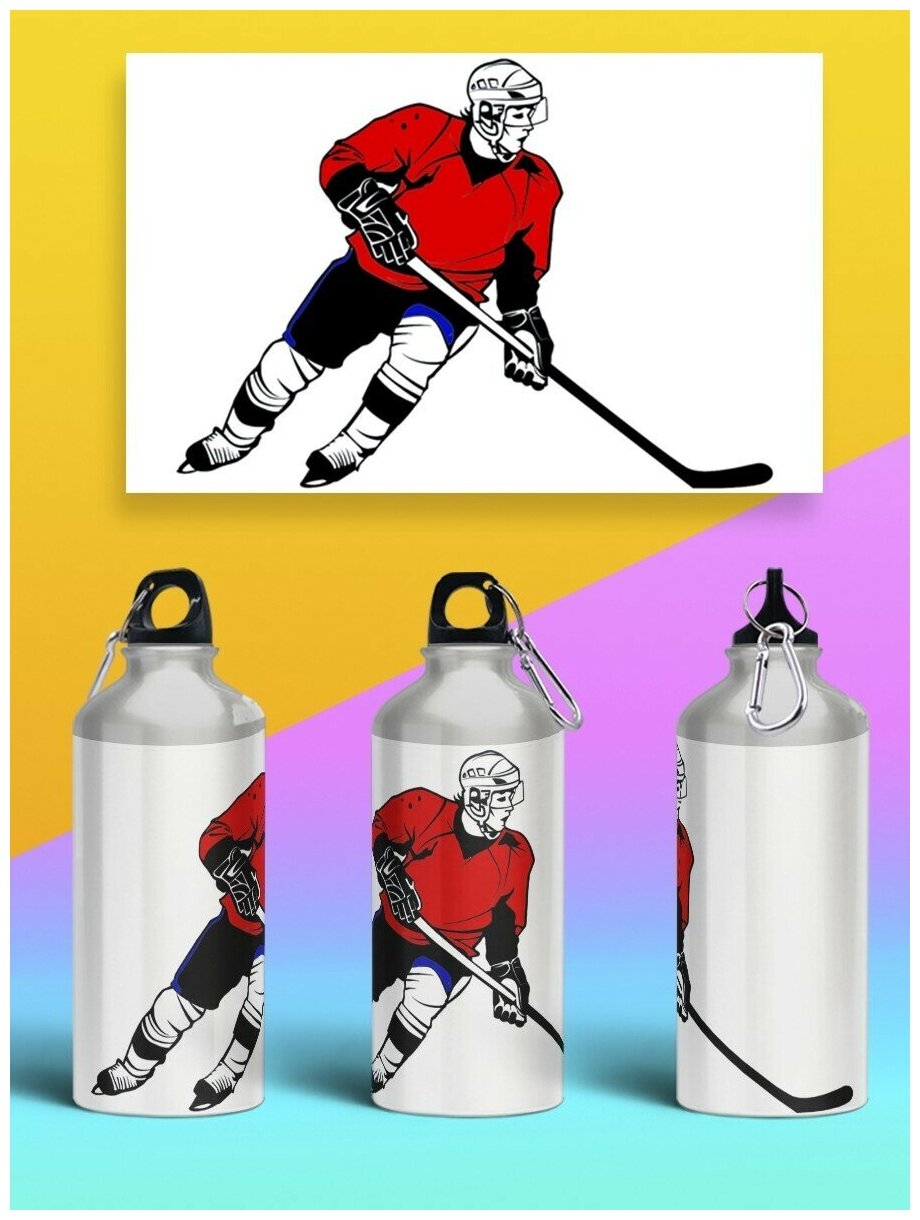Бутылка спортивная, туристическая фляга, 500мл Хоккей спорт - 174