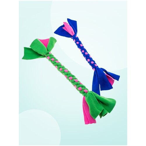 Игрушка для собак грейфер набор-2 штуки. Размер L-для средних пород собак. Цвет 1-зеленый-бежевый 2-синий-розовый. Длинна 25-45 см Диаметр 3 см