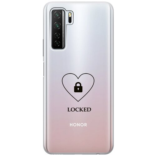 Силиконовый чехол с принтом Locked для Honor 30S / Huawei Nova 7 SE / Хонор 30с силиконовый чехол бело синие капли на honor 30s huawei nova 7 se хонор 30с