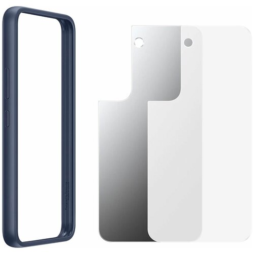 Чехол (клип-кейс) Samsung для Samsung Galaxy S22 Frame Cover прозрачный/темно-синий (EF-MS901CNEGRU) чехол samsung ef ms901cnegru frcovers901т с ef ms901cnegru