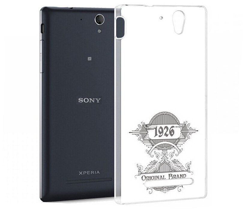 Чехол задняя-панель-накладка-бампер MyPads логотип черно белый для Sony Xperia C3/C3 Dual Sim противоударный