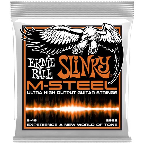 Ernie Ball 2922 M-STEEL - Струны для электрогитары, Hybrid Slinky (9-46) струны для гитары для электрогитары комплект из 6 струн стальные ernie ball 2247 m steel hybrid slinky 9 46