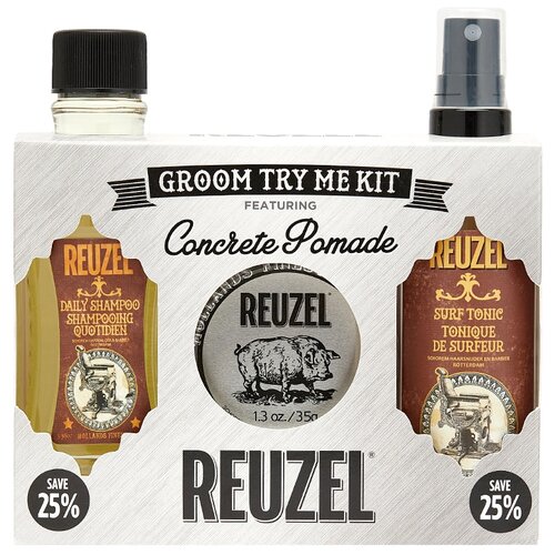 REUZEL Набор Подарочный набор для мужчин Groom Try Me Kit feat. Concrete Pomade