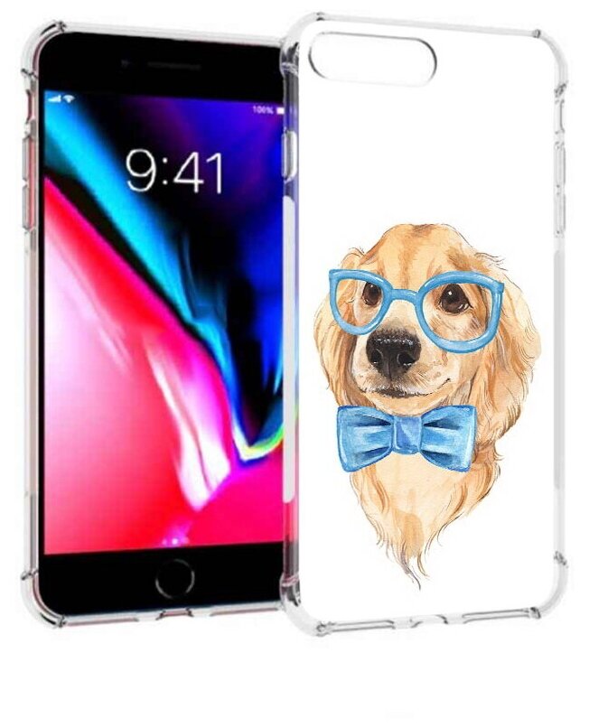 Чехол задняя-панель-накладка-бампер MyPads Собака интеллигент для iPhone 7 Plus + 5.5/iPhone 8 Plus противоударный