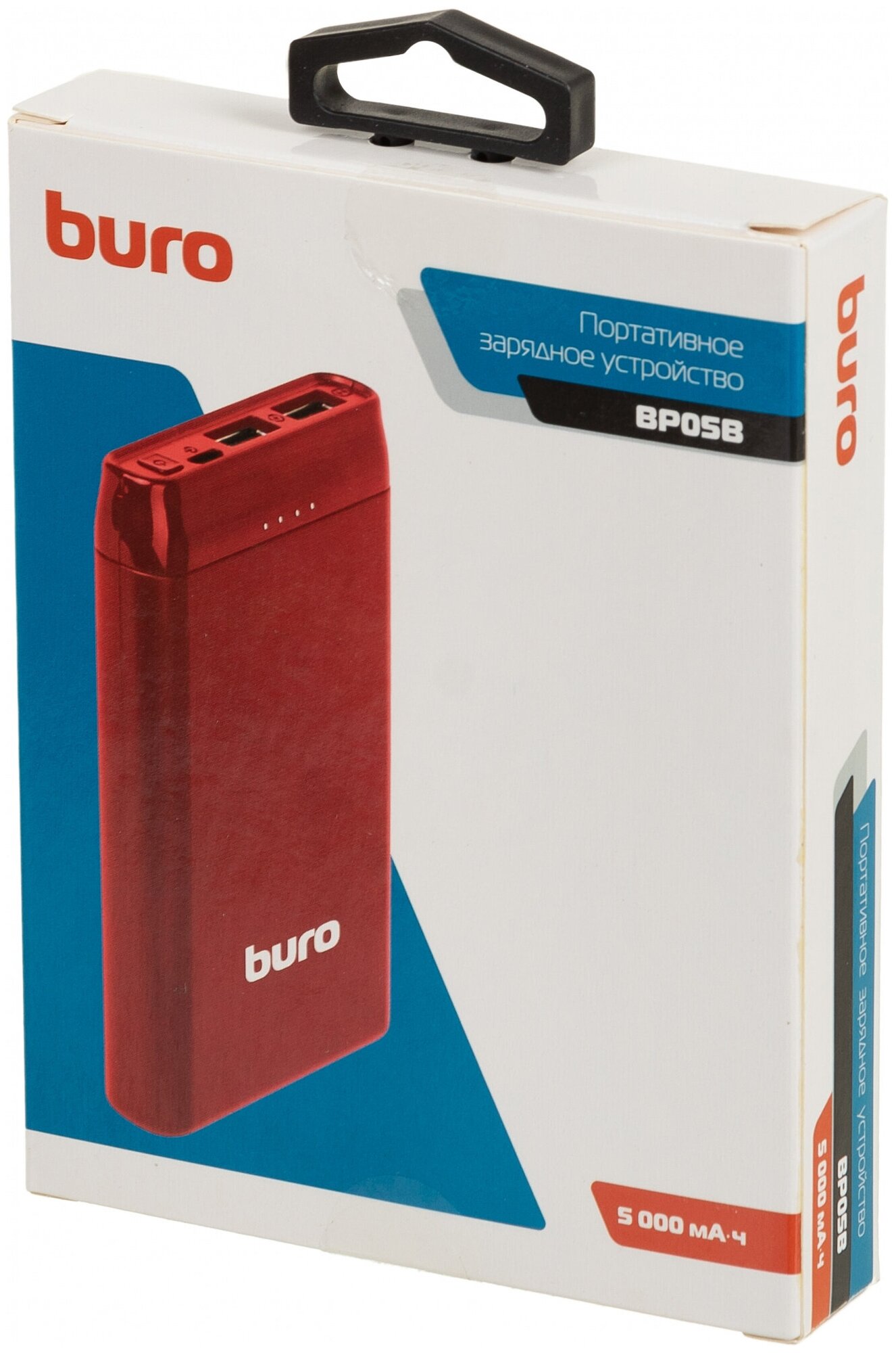 Мобильный аккумулятор Buro BP05B 5000mAh 21A 2xUSB красный (BP05B10PRD)