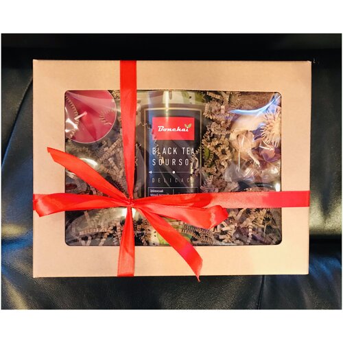 набор Bonchai (черный чай с саусепом, свеча ароматизированная, отдушка, 2 термо кружки)