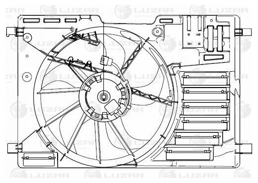 Вентилятор охлаждения с кожухом Ford Kuga II (13-) 1.5T/1.6T (LFK 1005)