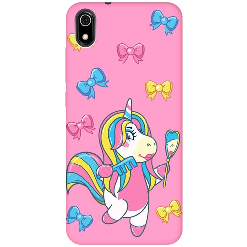 Матовый чехол Lady Unicorn для Xiaomi Redmi 7A / Сяоми Редми 7А с 3D эффектом розовый матовый чехол lady unicorn для xiaomi redmi 7a сяоми редми 7а с 3d эффектом бирюзовый