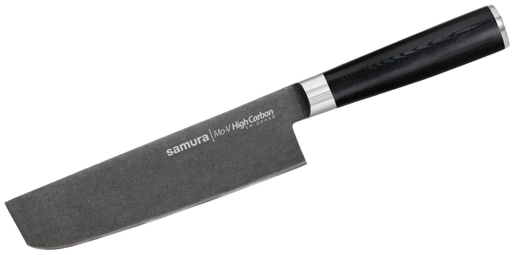 SM-0043B/K Нож кухонный "Samura Mo-V Stonewash" накири 167 мм, G-10