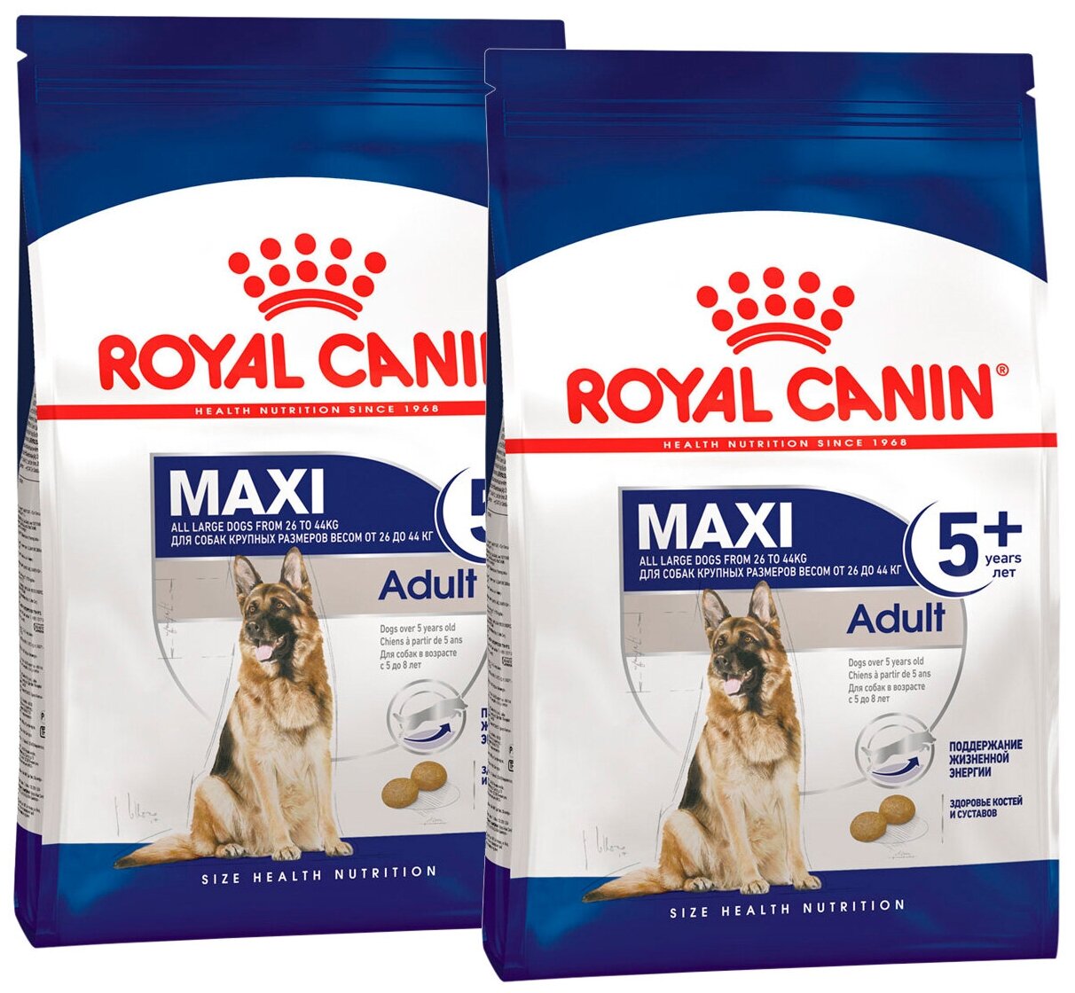 ROYAL CANIN MAXI ADULT 5+ для пожилых собак крупных пород старше 5 лет (4 + 4 кг)