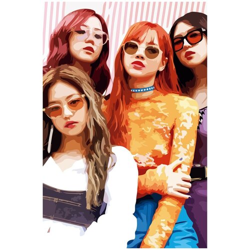 Картина по номерам на холсте BLACKPINK Kpop - 19 40X60 картина по номерам на холсте itzy kpop лиа 6 40x60