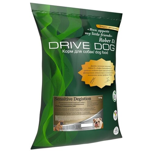 DRIVE DOG SENSETIVE DEGISTION Говядина и Рубец 15кг полнорационный корм для собак с чувствительным пищеварением бульон говяжий от шефа 900г