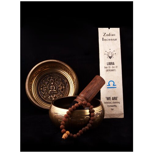 Samadhi Тибетская поющая чаша Литая 11 см Carving- SBCR11
