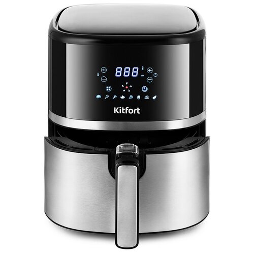 Аэрогриль Kitfort КТ-2221, 3.3 л, 8 программ, черный/серебристый