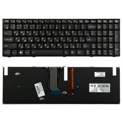Клавиатура для ноутбука Lenovo IdeaPad Y500 Y500N Y500NT Series Плоский Enter Черная с рамкой С подсветкой PN Y590-RU 4494₽