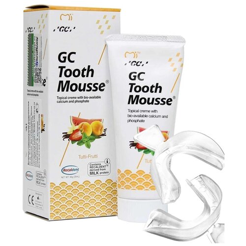 Реминерализирующий гель GC Tooth Mousse Тус Мусс Мультифрукт 40г. (35мл.) США с Капами Oralix