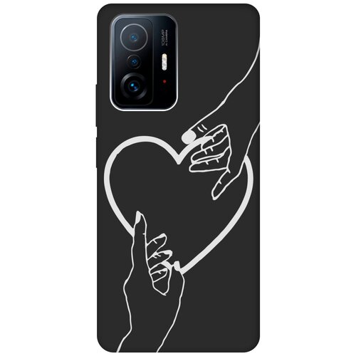 Матовый Soft Touch силиконовый чехол на Xiaomi 11T, 11T Pro, Сяоми 11Т, 11Т Про с 3D принтом Hands W черный матовый soft touch силиконовый чехол на xiaomi 11t 11t pro сяоми 11т 11т про с 3d принтом hands w черный