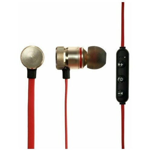 Наушники беспроводные LuazON VBT 130 вакуумные BT 41 80 мАч магнитные черно-красные 77100₽