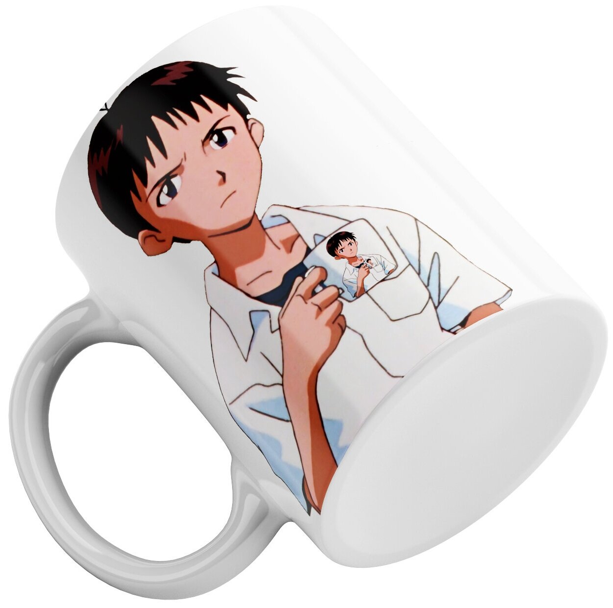 Кружка Евангелион Синдзи Икари с кружкой Аниме/Anime Evangelion.